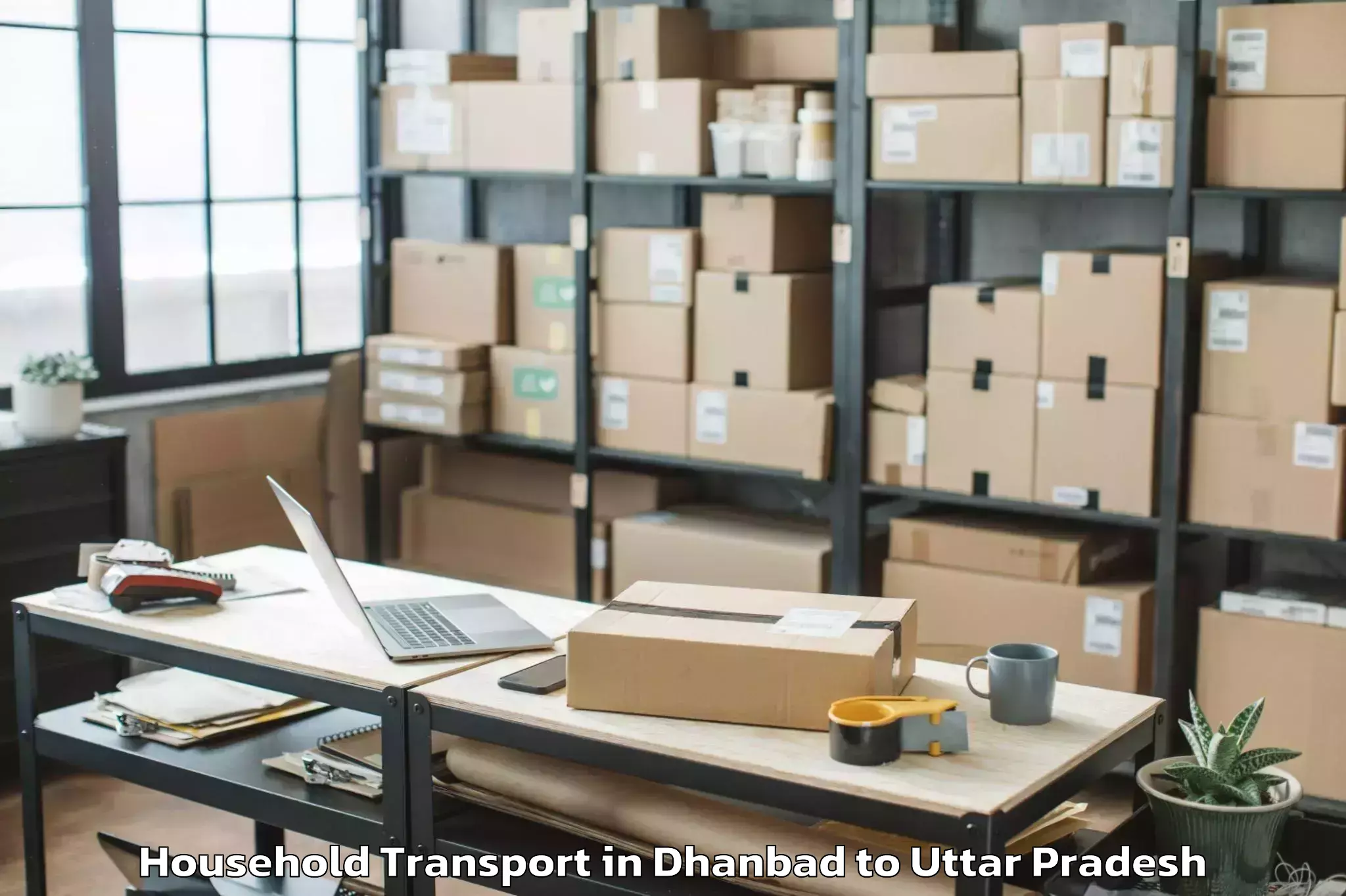 Reliable Dhanbad to Bhongaon Household Transport